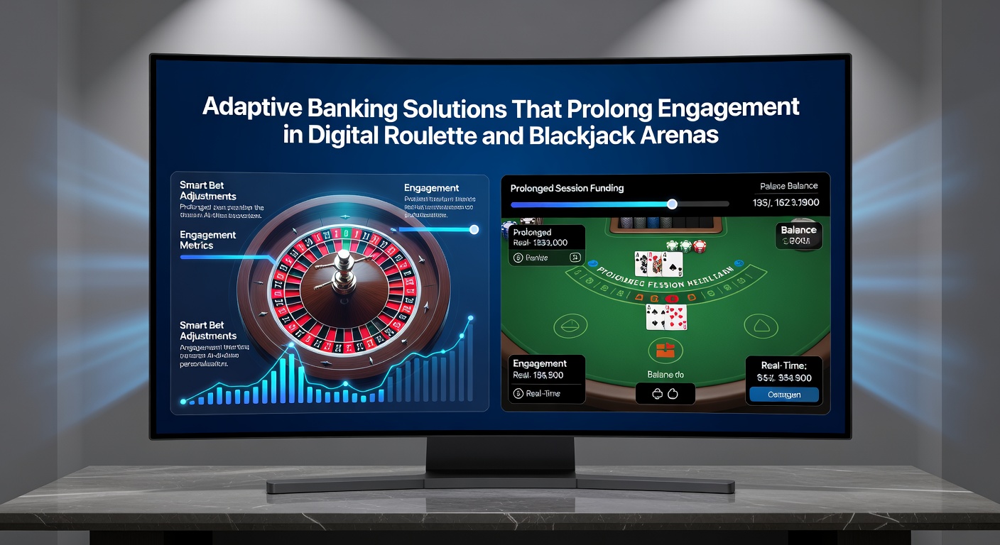 Digital interface showing adaptive banking tools integrated with roulette and blackjack tables