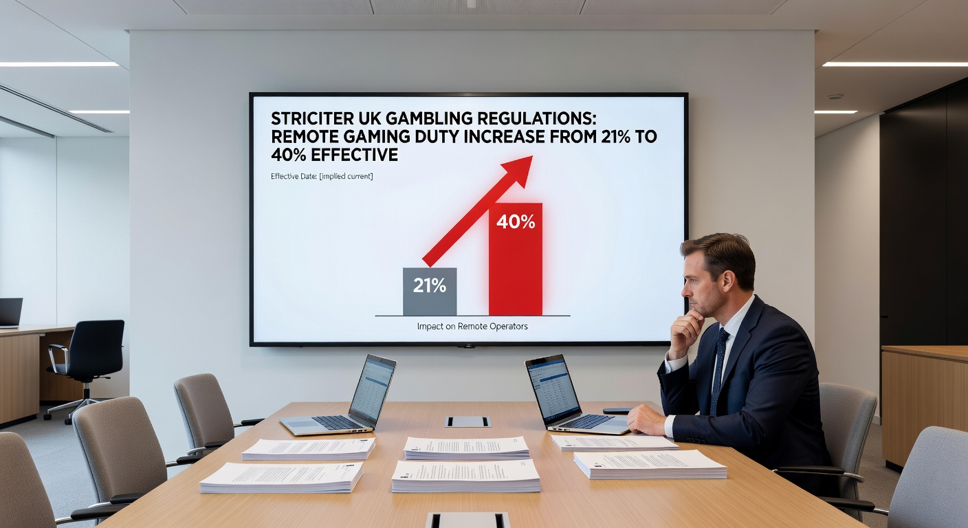 Illustration of a small casino storefront overshadowed by towering corporate buildings, symbolizing market consolidation pressures