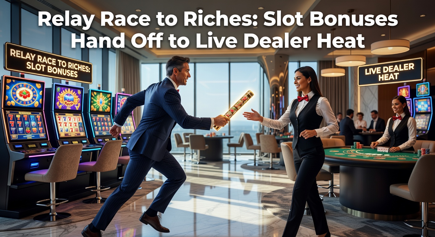Dynamic slot machine reels transitioning to a live dealer roulette table, illustrating bonus handoff mechanics