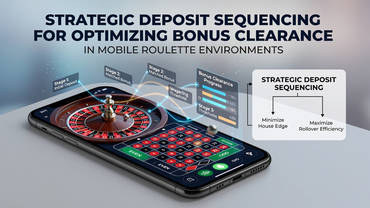 Illustration of deposit sequencing patterns on a mobile roulette interface showing sequential bonus tracking