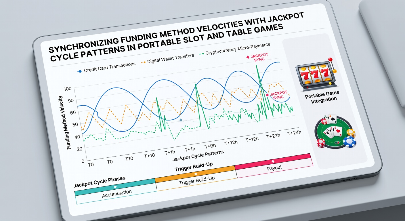 Graph displaying jackpot cycle patterns aligned with various payment method speeds in a casino app dashboard